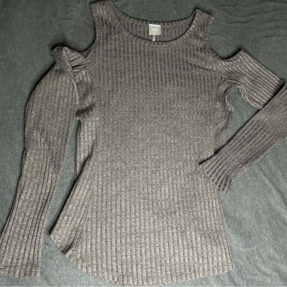 Bobi cold shoulder sweater